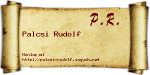 Palcsi Rudolf névjegykártya
